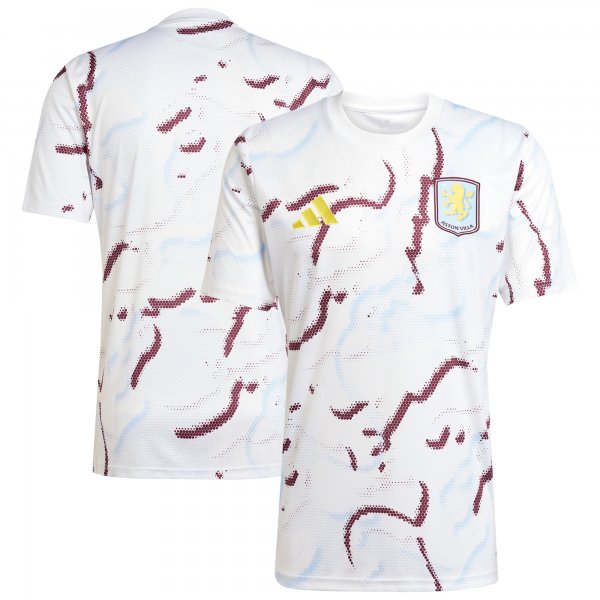 Aston Villa adidas 2025/26 AEROREADY Pre-Match Top - White