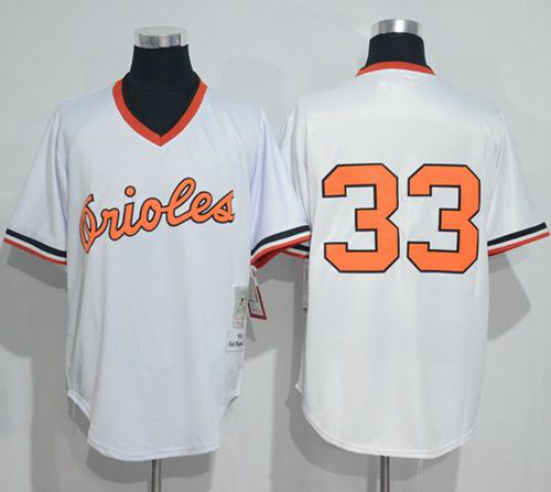 Mitchell And Ness 1985 Baltimore Orioles #33 Eddie Murray White Throwback Stitched MLB Jersey