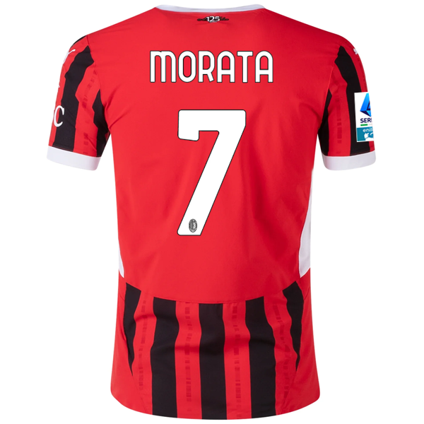 Puma AC Milan Alvaro Morata Home Jersey w/ Serie A Patch 24/25 (Puma Red/Puma Black)