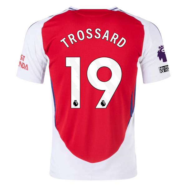 adidas Arsenal Leandro Trossard Home Jersey w/ EPL + No Room For Racism Patches 24/25 (Better Scarlet/White)
