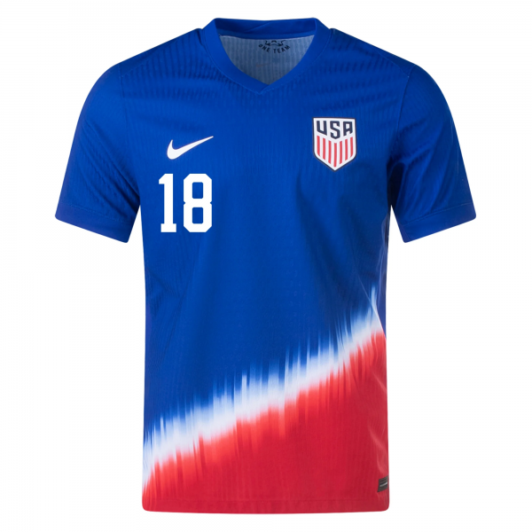 Nike United States Match Ricardo Pepi Away Jersey 24/25 (Old Royal/Sport Red/White)