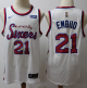 Philadelphia 76ers #21 Joel Embiid White NBA Swingman Hardwood Classics Jersey