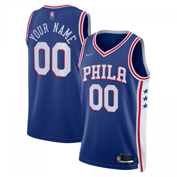 Men's Philadelphia 76ers Nike Royal 2021/22 Diamond Swingman Custom Jersey - Icon Edition