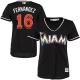 Miami Marlins #16 Jose Fernandez Black Women's Alternate Stitched MLB Jersey