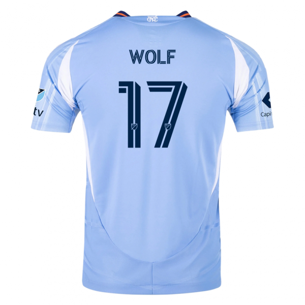 adidas Hannes Wolf New York City FC Home Jersey 25/26 w/ MLS Patches (Bahia Light Blue)