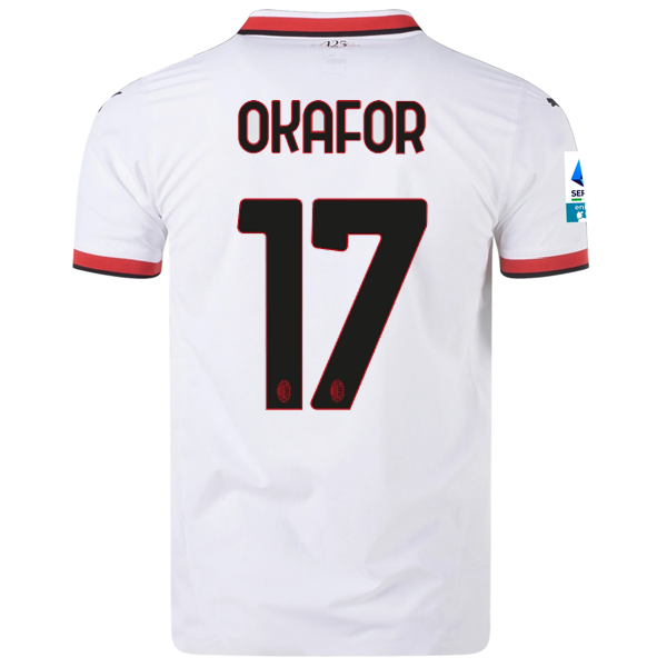 Puma AC Milan Noah Okafor Away Jersey w/ Series A Patch 24/25 (Puma White)