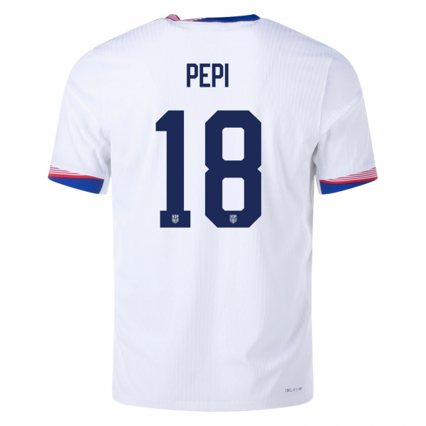 Nike Mens United States Ricardo Pepi Match Home Jersey 24/25 (White/Obsidian)