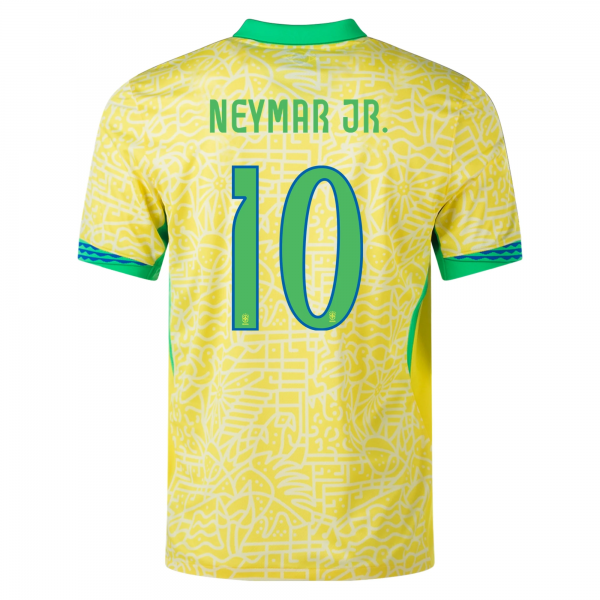 Nike Brazil Neymar Jr. Home Jersey 24/25 (Dynamic Yellow/Lemon Chiffon/Green Spark)