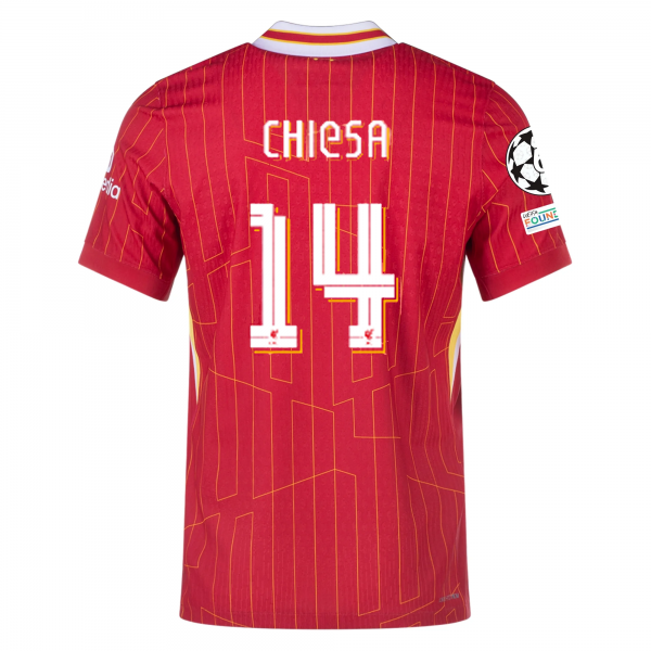 Nike Liverpool Match Federico Chiesa Home Jersey w/ Champions League Patches 24/25 (Gym Red/Chrome Yellow)