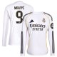 Kylian Mbappé Real Madrid adidas 2025/26 Home Replica Long Sleeve Jersey - White
