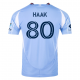 adidas Justin Haak New York City FC Home Jersey 25/26 w/ MLS Patches (Bahia Light Blue)