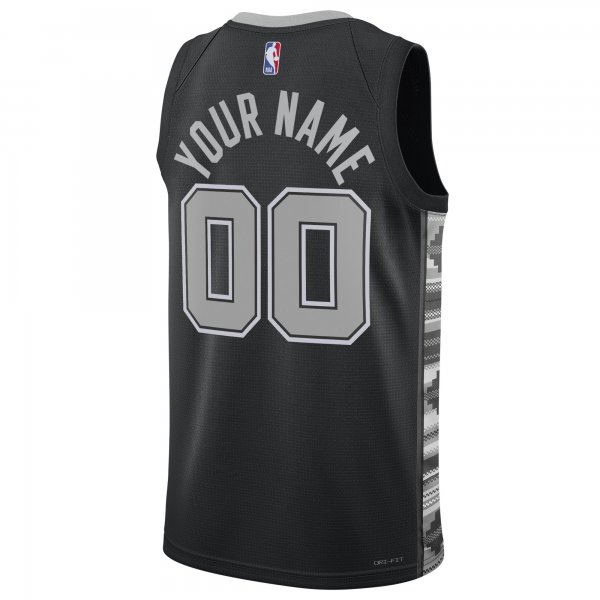 Unisex San Antonio Spurs Jordan Brand Black 2022/23 Swingman Custom Jersey - Statement Edition