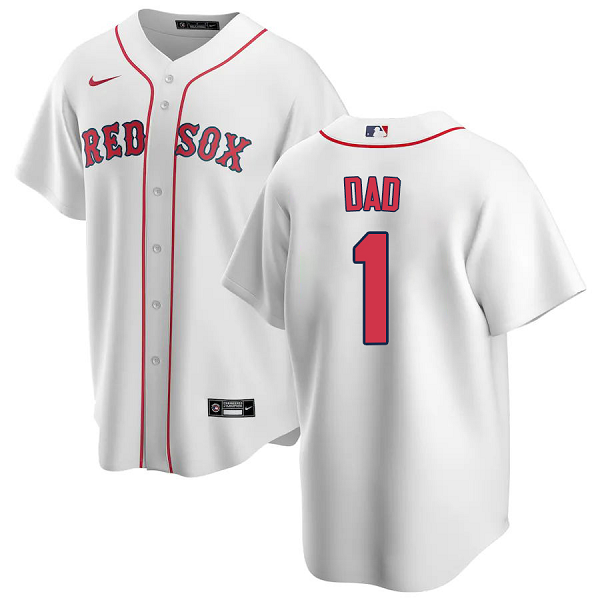 Men's Boston Red Sox Nike White Home #1 Dad MLB Jersey