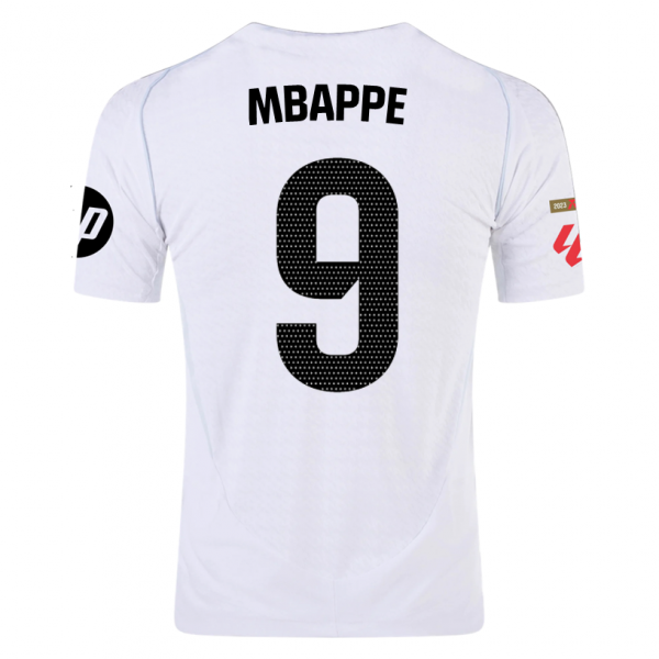 adidas Mbappé Real Madrid Home Jersey w/ La Liga Patches 24/25 (White/Black)
