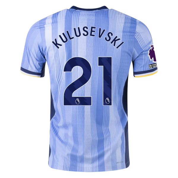 Nike Tottenham Dejan Kulusevski Away Jersey w/ EPL + No Room For Racism Patches 24/25 (Cobalt Bliss/Binary Blue)