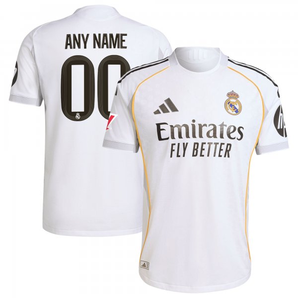 Real Madrid adidas 2025/26 Home Custom Jersey - White