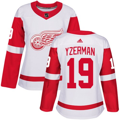 Adidas Detroit Red Wings #19 Steve Yzerman White Road Women's Stitched NHL Jersey