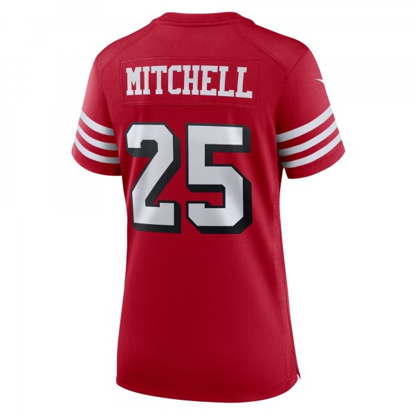 Women's San Francisco 49ers Elijah Mitchell Nike Scarlet Alternate Team Game Jersey