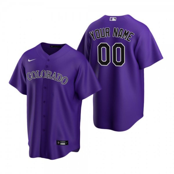 Men's Colorado Rockies Custom Nike Purple Alternate Jersey