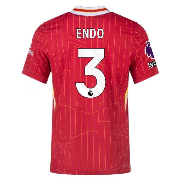 Nike Liverpool Match Wataru Endō Home Jersey w/ EPL + No Room For Racism Patches 24/25 (Gym Red/Chrome Yellow)