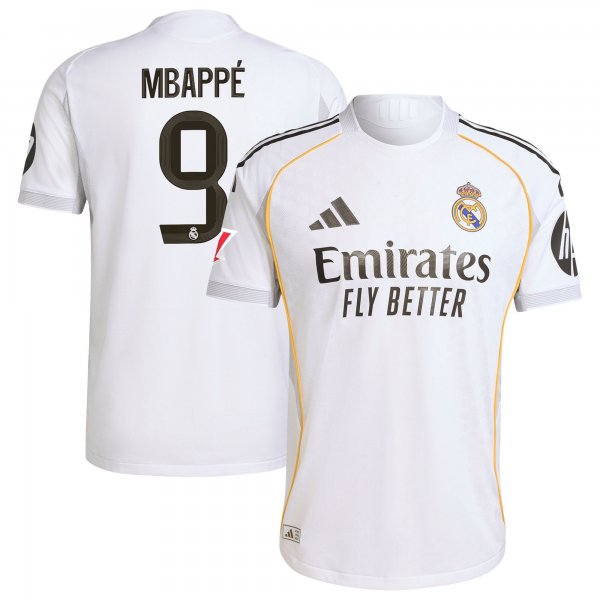 Kylian Mbappé Real Madrid adidas 2025/26 Home Jersey - White