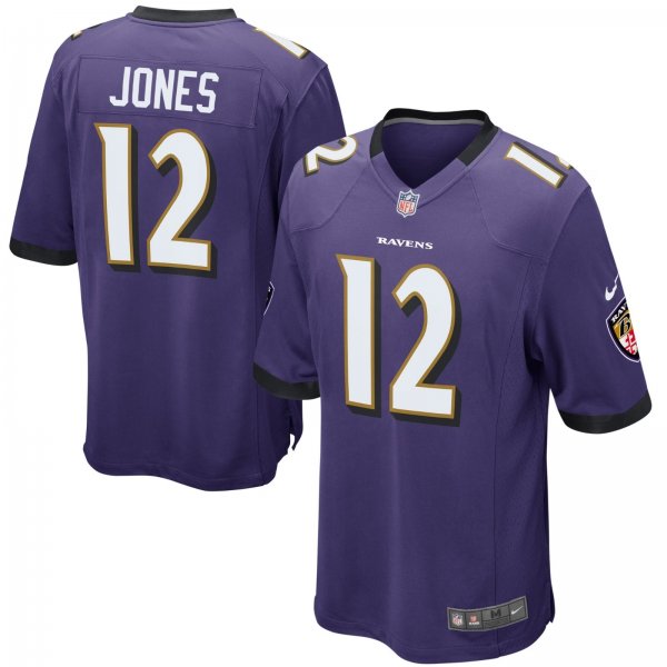 Men's Baltimore Ravens #12 Jacoby Jones Nike Purple Jersey