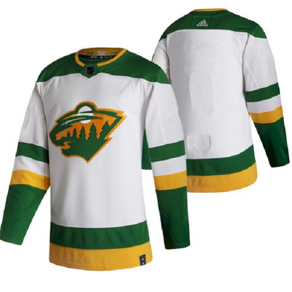 Men's Minnesota Wild 2021 Reverse Retro White Team Jersey