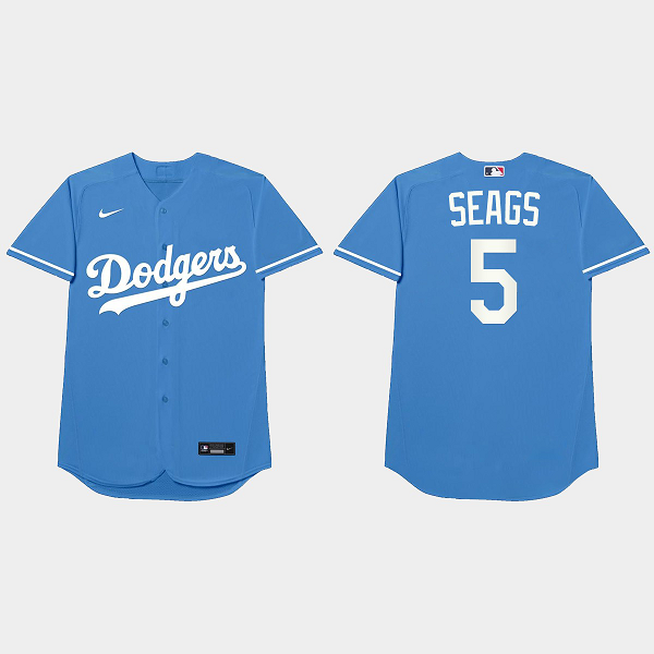 Corey Seager Nickname Dodgers 2021 Players Weekend Seags Royal Men's Jersey