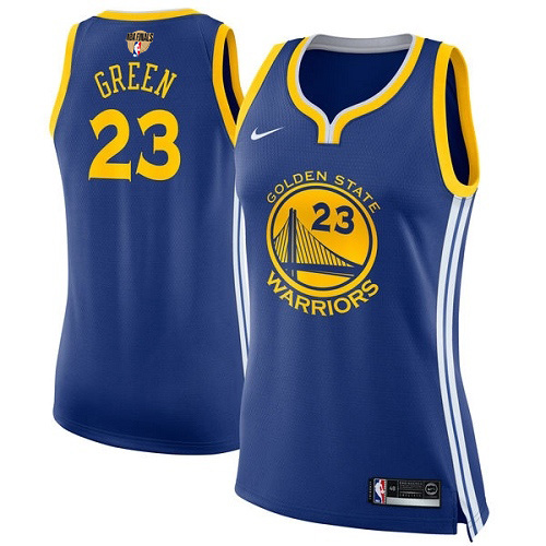 Nike Golden State Warriors #23 Draymond Green Blue The Finals Patch Women's NBA Swingman Icon Edition Jersey