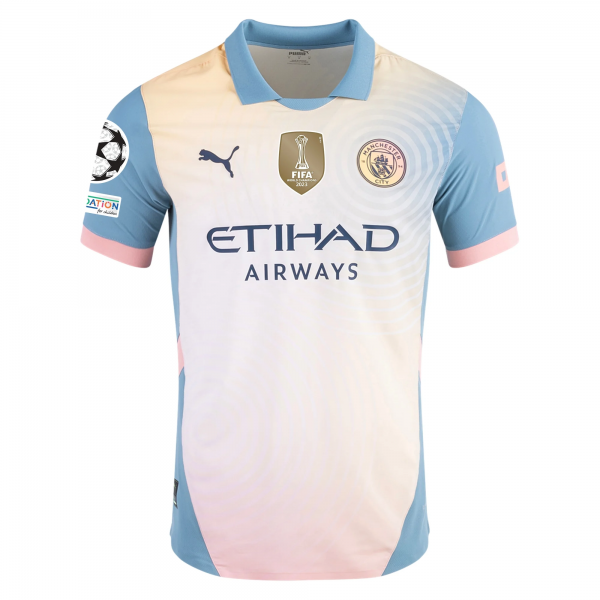 Puma Manchester City Phil Foden Fourth Jersey w/ Champions League + Club World Cup Patch 24/25 (Rosebay/Bold Blue)