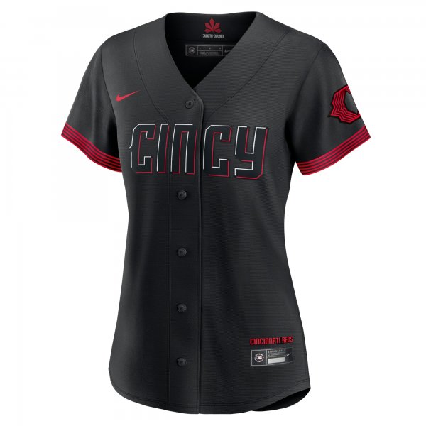 Women's Cincinnati Reds Barry Larkin Nike Black City Connect Replica Player Jersey