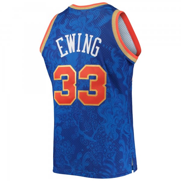 Men's New York Knicks Patrick Ewing Mitchell & Ness Blue Hardwood Classics 1991/92 Lunar New Year Swingman Jersey