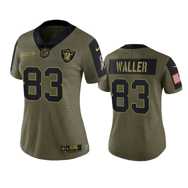 Women's Las Vegas Raiders Darren Waller Olive 2021 Salute To Service Limited NFL Jersey