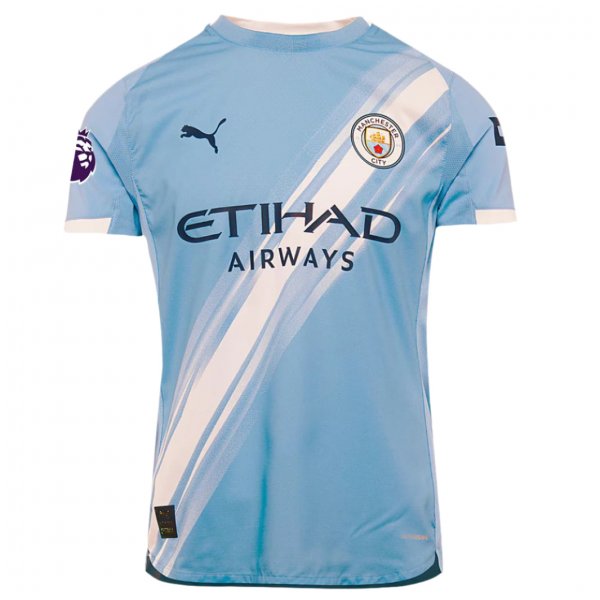 Puma Kevin De Bruyne Manchester City 25/26 Home Jersey w/ EPL + Sponsor Patch (Team Light Blue/White)