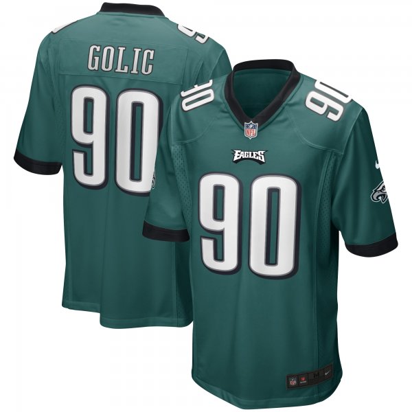 Men's Philadelphia Eagles Mike Golic Nike Midnight Green Game Retired Player Jersey