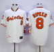 Mitchell And Ness 1989 Baltimore Orioles #8 Cal Ripken White Throwback Stitched MLB Jersey