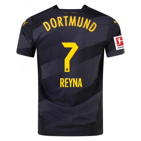 Puma Borussia Dortmund Gio Reyna Away Jersey w/ Bundesliga Patch 24/25 (Puma Black/Faster Yellow)