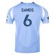 adidas James Sands New York City FC Home Jersey 25/26 w/ MLS Patches (Bahia Light Blue)