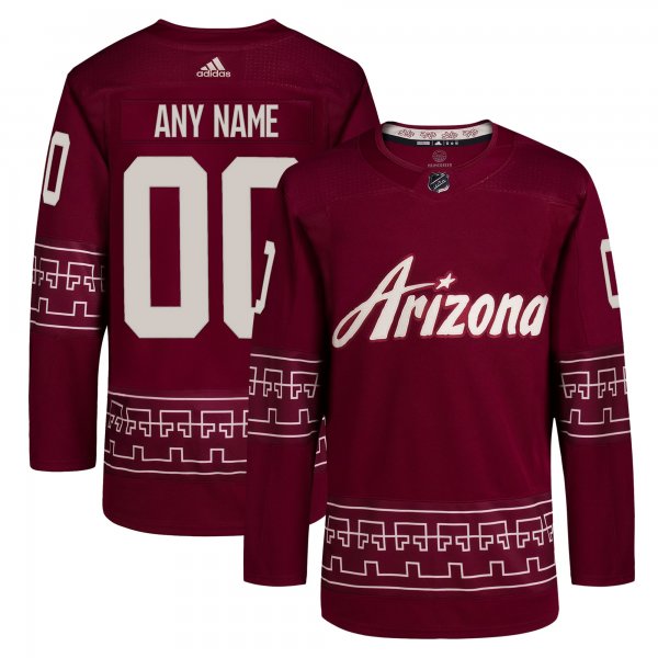 Men's Arizona Coyotes  adidas Garnet Alternate  Primegreen Custom Jersey