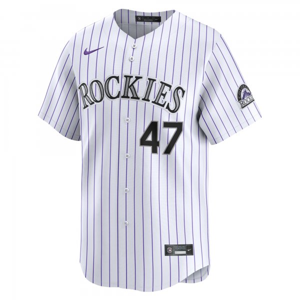 Men's Colorado Rockies Cal Quantrill Nike White Home Limited Player Jersey