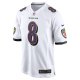 Men's Baltimore Ravens Lamar Jackson Nike White Game Jersey