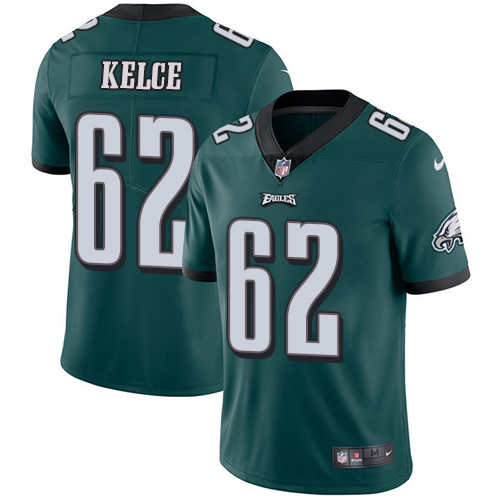 Nike Philadelphia Eagles #62 Jason Kelce Midnight Green Team Color Men's Stitched NFL Vapor Untouchable Limited Jersey