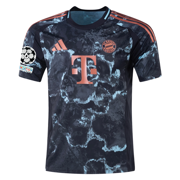 adidas Bayern Munich Kim Min-jae Away Jersey w/ Champions League Patches 24/25 (Black/Copper/Blue)