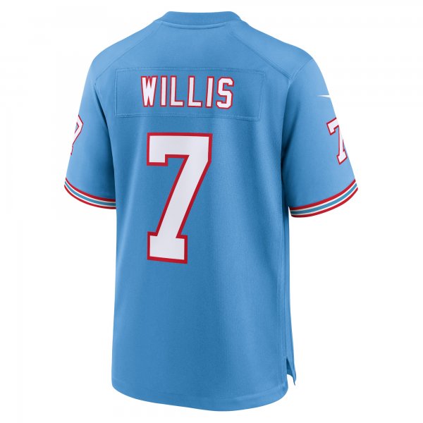 Men's Tennessee Titans Malik Willis Nike Light Blue Oilers Throwback Alternate Game Player Jersey