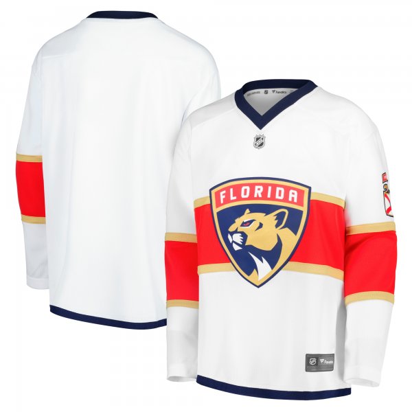 Youth Florida Panthers Fanatics White Away Replica Blank Jersey