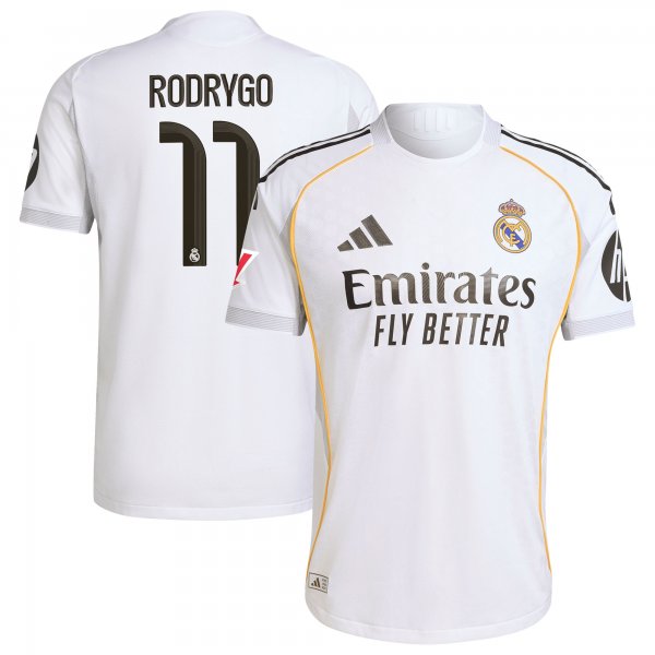 Rodrygo Real Madrid adidas 2025/26 Home Jersey - White