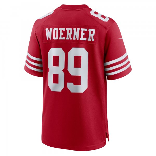 Men's San Francisco 49ers Charlie Woerner Nike  Scarlet  Game Jersey