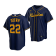 Men's Milwaukee Brewers #22 Eric Brown 2022 MLB Draft Jersey Navy Alternate