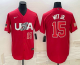 Men's USA Baseball #15 Bobby Witt Jr 2023 Red World Baseball Classic Stitched Jersey