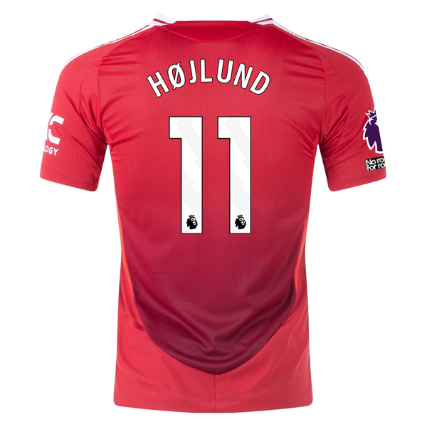 adidas Manchester United Rasmus Højlund Home Jersey w/ EPL + No Room For Racism Patches 24/25 (MUFC Red/Bright Red)
